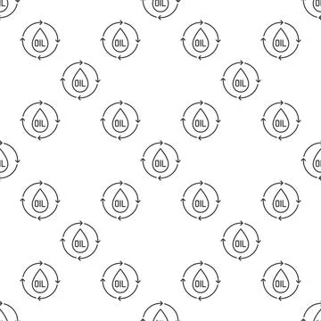 Oil drop with Arrows vector thin line seamless pattern Stock Illustration