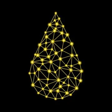 Oil drop on black background Stock Illustration
