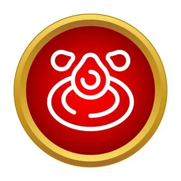 Oil drop button icon representing energy industry Stock Illustration