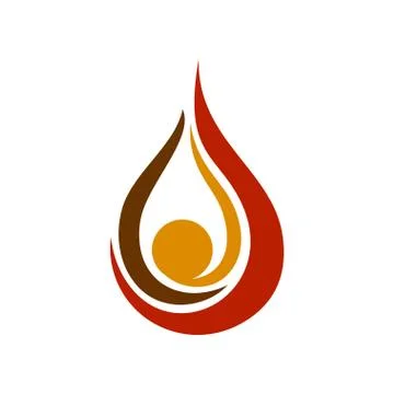 Oil Drop Flames Symbol Design Stock Illustration