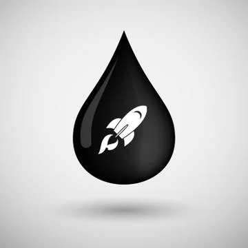 Oil drop icon with a rocket Stock Illustration