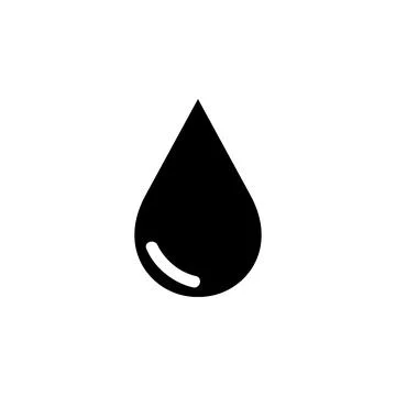 Oil Drop, Petroleum Droplet Solid Flat Vector Icon Isolated on White Backgrou Illustrazione stock