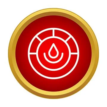 Oil drop with target icon in red circle Stock Illustration