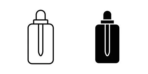 Oil dropper bottle icon in black and white. vector icon pack for websites Stock Illustration