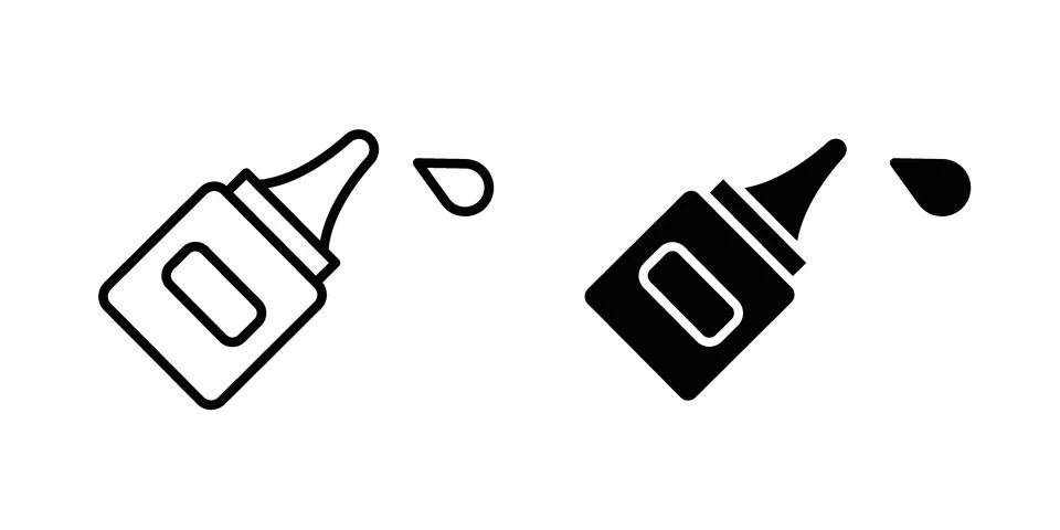 Oil dropper bottle icon bundle for website design projects Stock Illustration