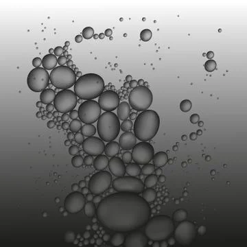 Oil drops in the gray water vector background Stock Illustration