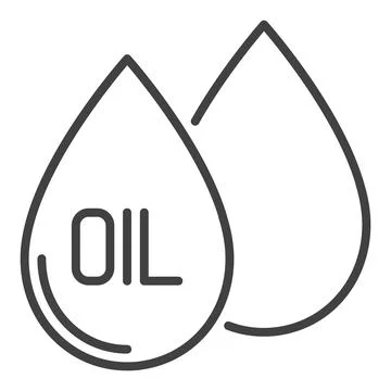 Oil drops vector linear icon or logo element Stock Illustration