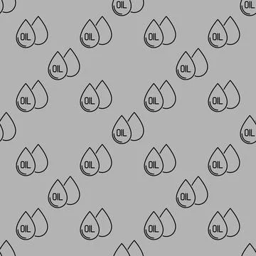 Oil drops vector linear seamless pattern Stock Illustration
