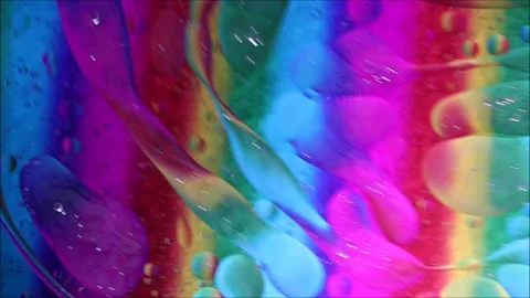 Oil drops on a water surface abstract background Stock Footage 159497023