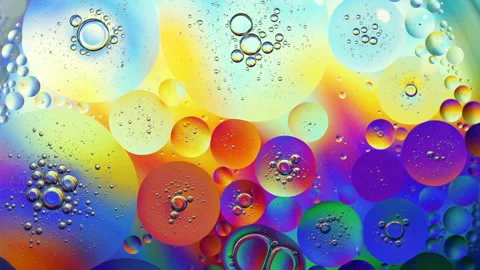 Oil Drops On A Water Surface Abstract Background Stock Footage 168637606