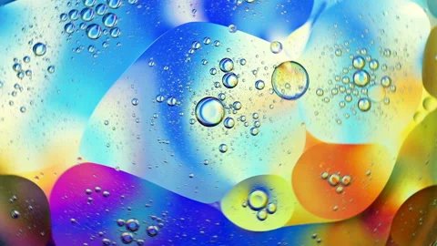 Oil Drops On A Water Surface Abstract Background. Stock Footage 168637860