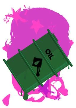 Oil drum containers graffiti with speech bubble. Abstract modern Messaging .. Stock Illustration