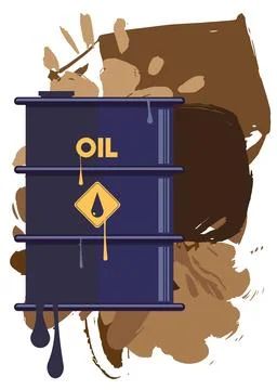 Oil drum containers graffiti with speech bubble. Abstract modern Messaging .. Stock Illustration