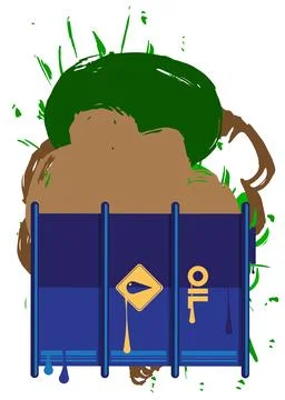 Oil drum containers graffiti with speech bubble. Abstract modern Messaging .. Stock Illustration