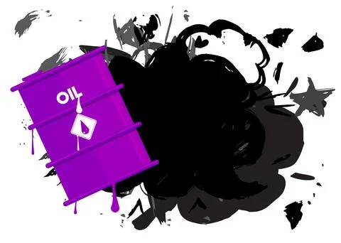 Oil drum containers graffiti with speech bubble. Abstract modern Messaging .. Stock Illustration