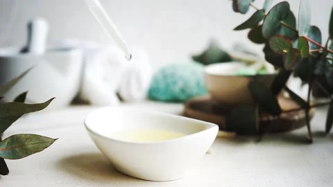 Oil from eucalyptus plant Stock Footage 146408975