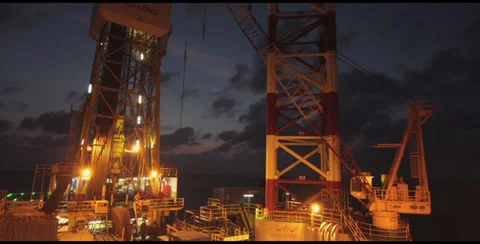 Oil exploration platform Stock Footage 30305308