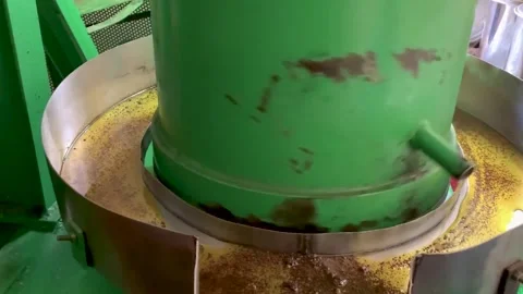 Oil extraction in a cold pressed factory at Mumbai in India Stock Footage 134509145