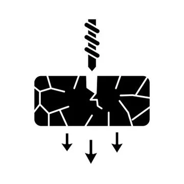 Oil extraction ground with arrows down flat style icon Stock Illustration