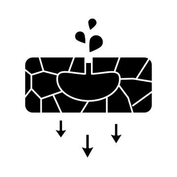Oil extraction ground with arrows down flat style icon Stock Illustration