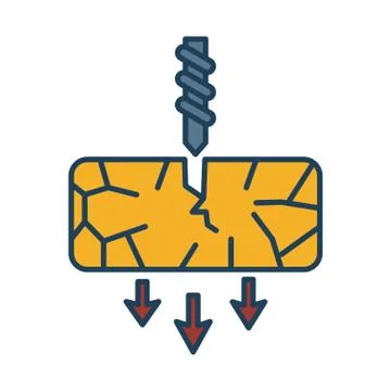 Oil extraction ground with arrows down fill style icon Stock Illustration