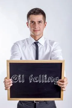 Oil falling Foto stock