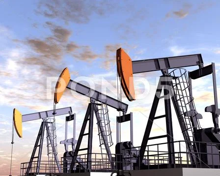 Oil field Stock Illustration