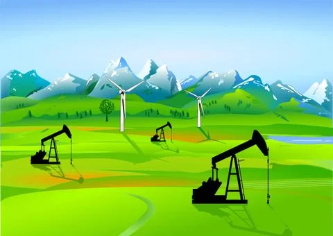 Oil Field Stock Illustration