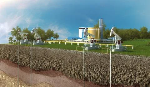 Oil field 스톡 일러스트
