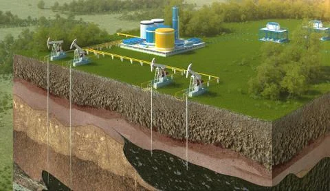Oil field Иллюстрация