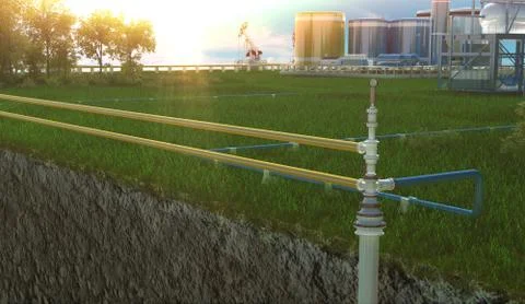 Oil field Stock Illustration