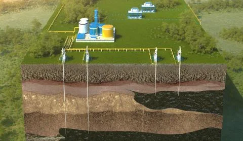 Oil field Stock Illustration
