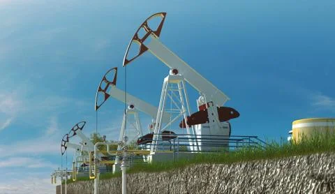 Oil field Stock Illustration