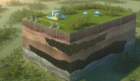 Oil field Stock Illustration