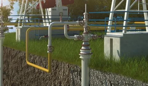 Oil field Stock Illustration