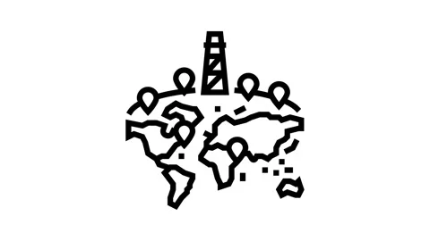 Oil field mapping petroleum engineer line icon animation Stock Footage 326133722