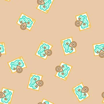 Oil field mapping petroleum engineer vector seamless pattern Illustrazione stock