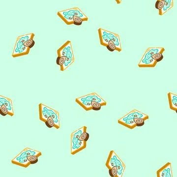 Oil field mapping petroleum engineer isometric icon seamless pattern イラスト素材