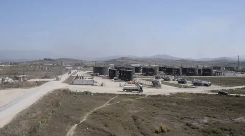 Oil fields and refinery Stock Footage 61677054