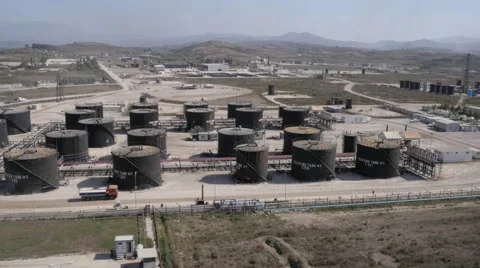 Oil fields and refinery Stock Footage 61677149