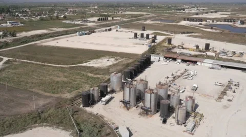 Oil fields and refinery Stock Footage 61677370