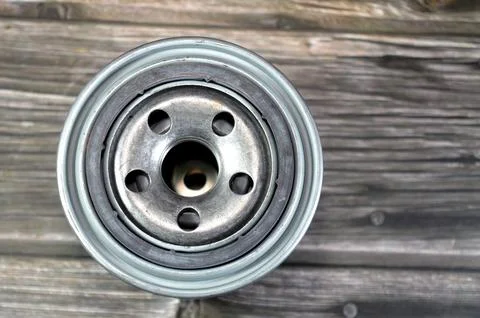 An oil filter, a filter designed to remove contaminants from engine oil, tr.. Foto stock