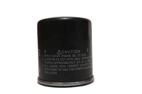 The oil filter on a white background Stock Photos