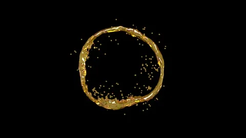 Oil forming loop circle Stock Footage 95320068