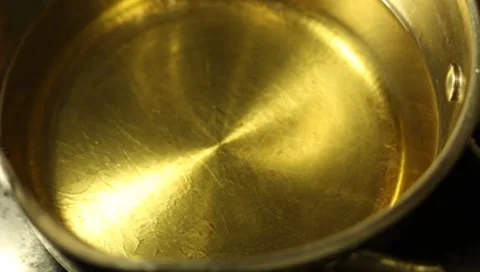 Oil in a frying pan Stock Footage 7903701