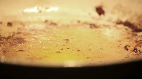 Oil in a frying pan Stock Footage 50445661