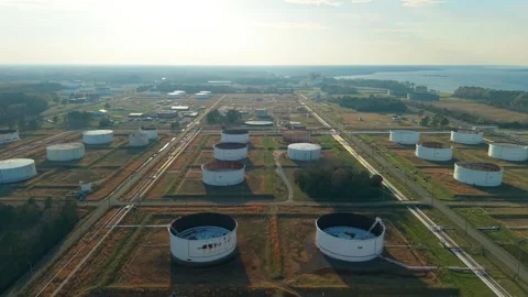 Oil Fuel Storage Stock Footage 331740985