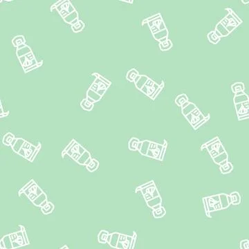 Oil garlic line vector seamless pattern Stock Illustration