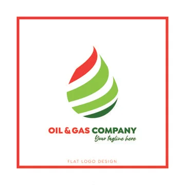 Oil & Gas Flat Logo Design Stock Illustration
