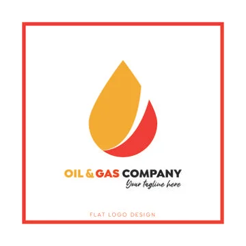 Oil & Gas Flat Logo Design Stock Illustration